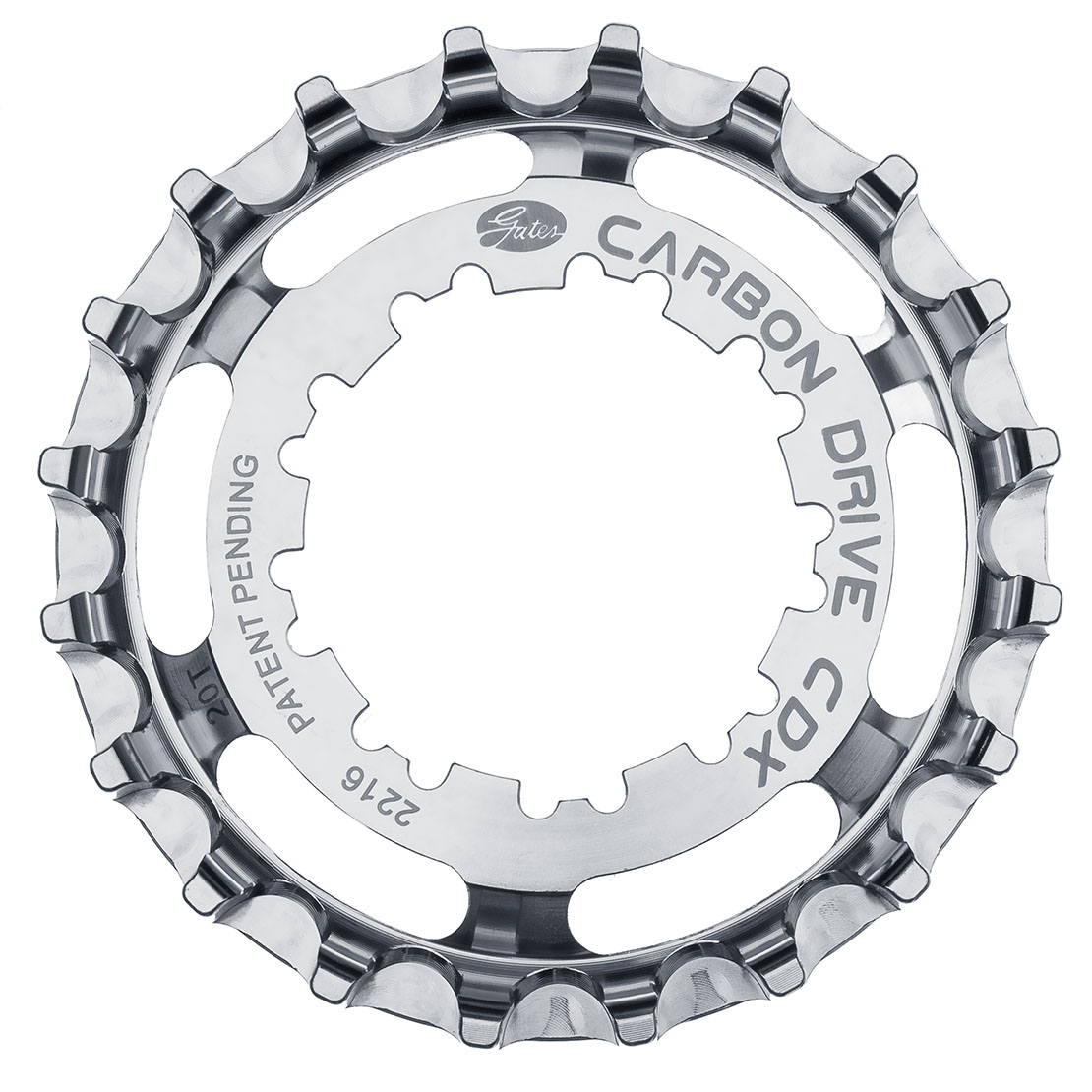 Gates Carbon Drive CDX, 9-Spline, 19 Zähne, Shimano Freilauf, Riemenscheibe hinten