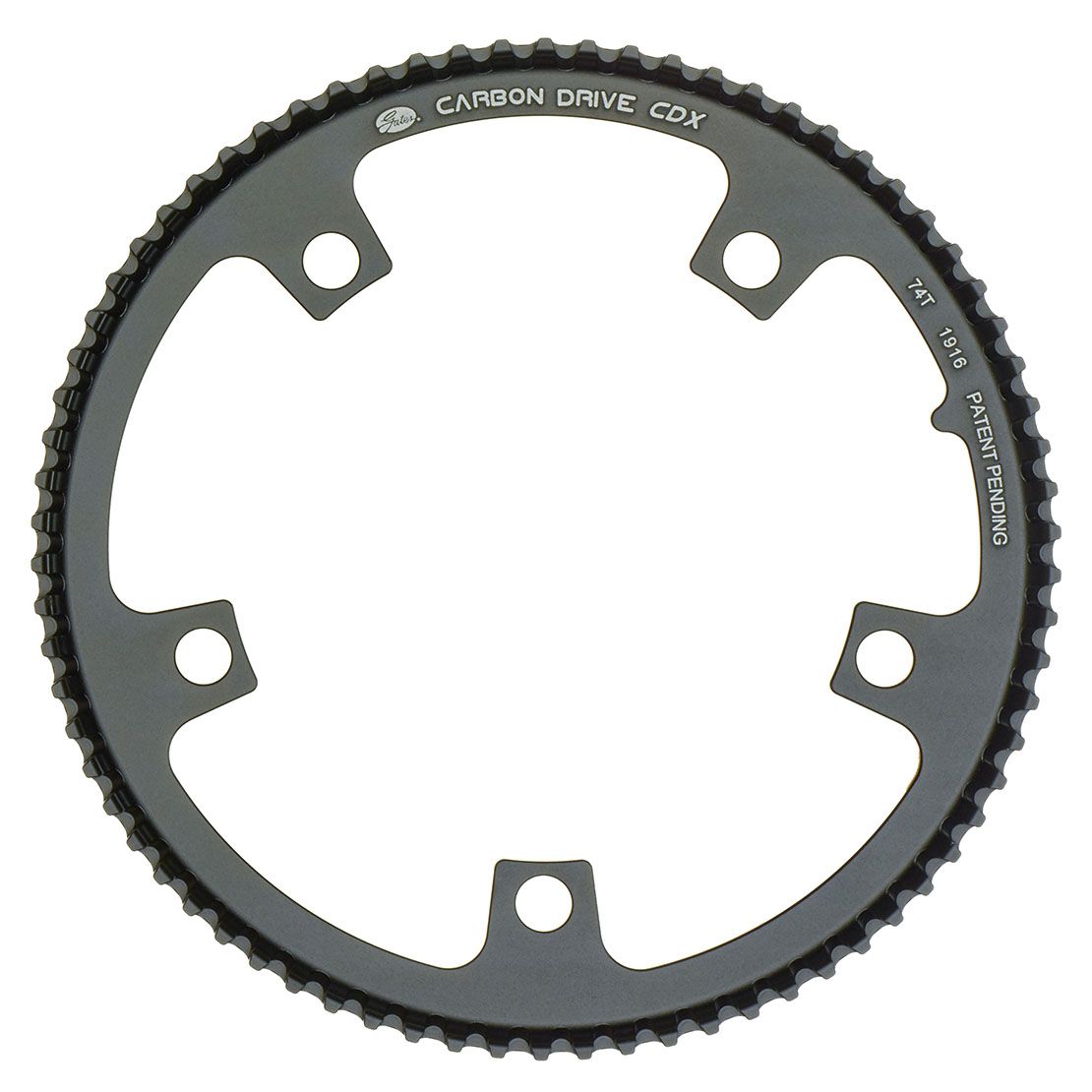 Gates Carbon Drive CDX, Riemenscheibe vorn, 5Arm, 74 Zähne, Tandem